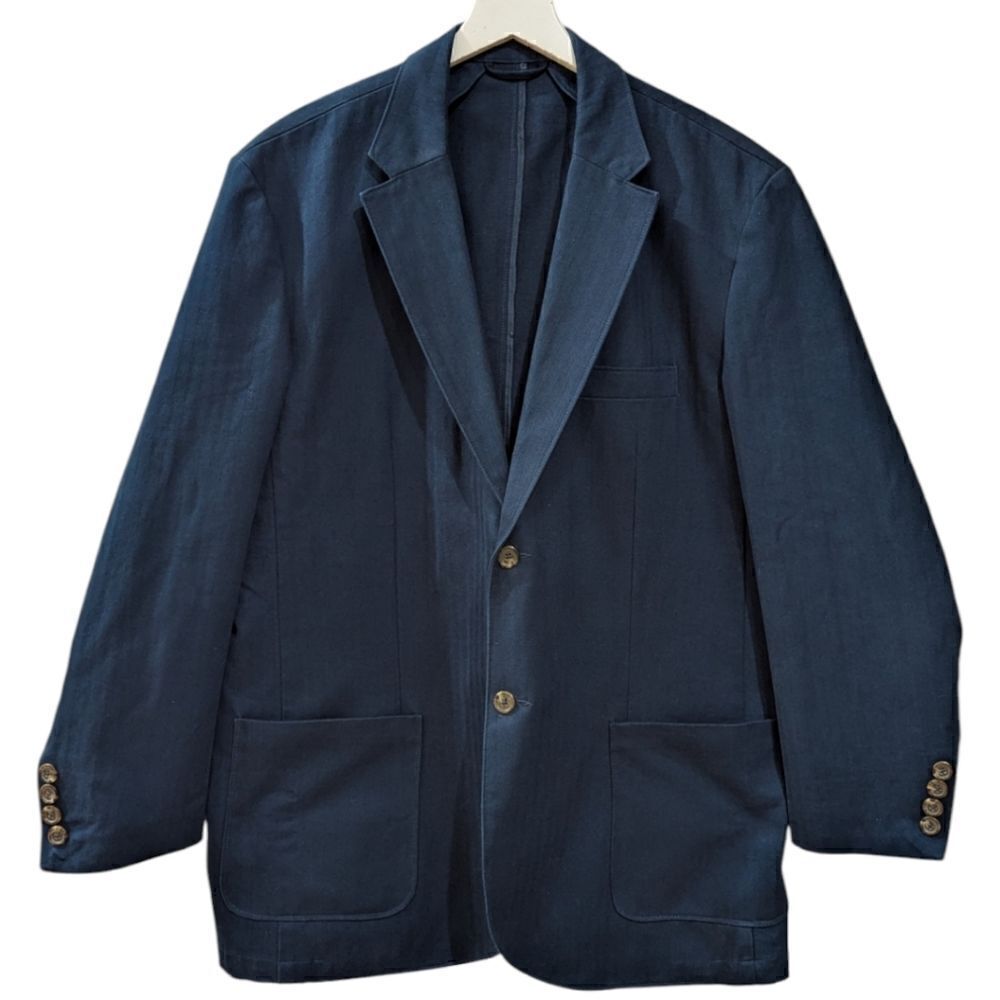 The Territory Ahead Men's 48R Navy 100% Cotton Two Button Sportcoat Blazer